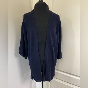 LOFT Women's Open Front Cardigan Sweater Navy Blue Size S Casual Fall